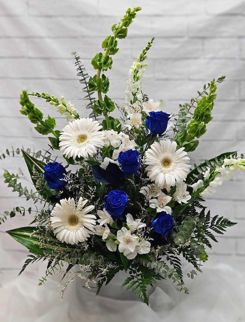 Nuances de bleu et blanc